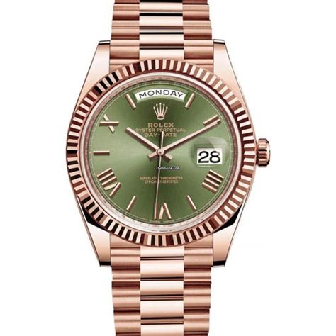 rolex presidential green dial rose gold|rolex day date green dial.